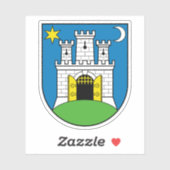 Wapen van Zagreb, Kroatië Sticker (Vel)