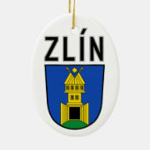 Wapen van Zlín, Tsjechië Keramisch Ornament (Achterkant)
