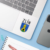 Wapen van Zlín, Tsjechië Sticker (Laptop met iPhone)