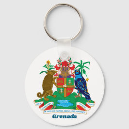 Wapen voor Grenada Eenvoudig Kleurig Formeel Sleutelhanger