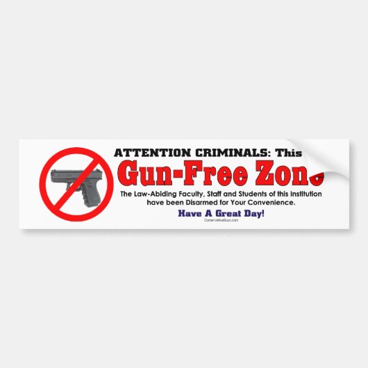 Wapen Vrije Zone Bumpersticker (Voorkant)