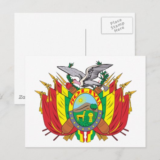 Wapenbekleding van bolivia briefkaart (Voorkant / Achterkant)