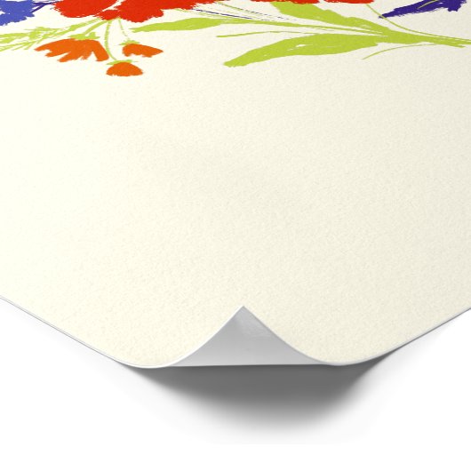 Wapenbloem met achtergrond afdrukken met tekst poster (Hoek)