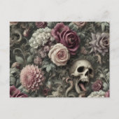 Wapenen in de Rozen - Gotisch Victoriaans Feestdagenkaart (Voorkant)