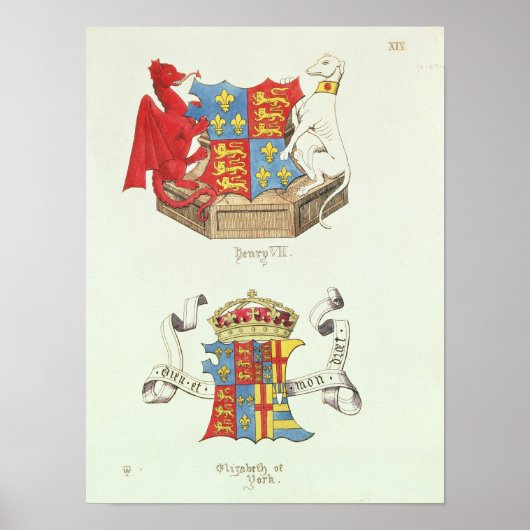 Wapenhoeken van Henry VII en Elizabeth of York Poster (Voorkant)