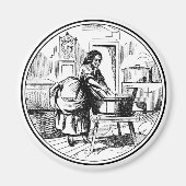  Wapenhuiswaskamer Illustratie Wit Magneet (Voorkant)