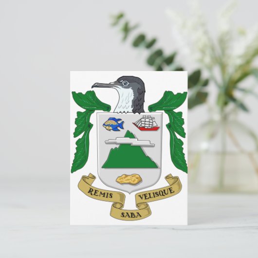 Wapenjassen Saba Briefkaart (Staand voorkant)