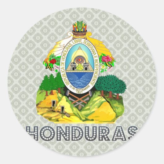 Wapenkat van Honduras Ronde Sticker (Voorkant)
