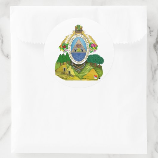Wapenkat van Honduras Ronde Sticker (Tas)