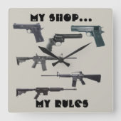 Wapenkoeling Vierkante Klok (Voorkant)