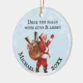 Wapenliefhebber Kerstman Deck de hallen Monogram N Keramisch Ornament (Links)