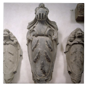 Wapenmanden van de familie Vecchietti (steen) Tegeltje