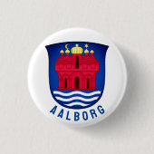 Wapenmantel Aalborg - DENEMARKEN Ronde Button 3,2 Cm (Voorkant)