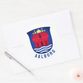 Wapenmantel Aalborg - DENEMARKEN Ronde Sticker (Envelop)