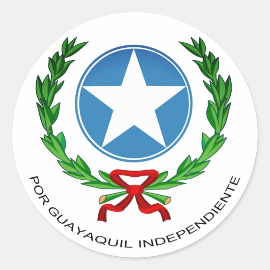 Wapenmantel Guayaquil Ronde Sticker (Voorkant)
