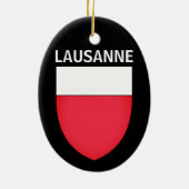 Wapenmantel Lausanne, ZWITSERLAND Keramisch Ornament (Achterkant)