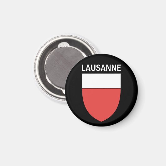 Wapenmantel Lausanne, ZWITSERLAND Magneet (Voorkant / Achterkant)