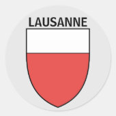 Wapenmantel Lausanne, ZWITSERLAND Ronde Sticker (Voorkant)