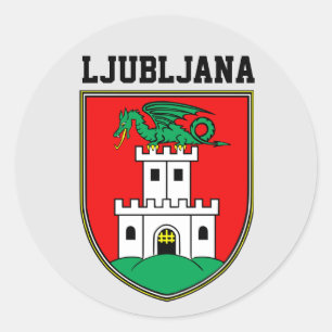 Wapenmantel Ljubljana - SLOVENIË Ronde Sticker