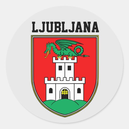 Wapenmantel Ljubljana - SLOVENIË Ronde Sticker (Voorkant)