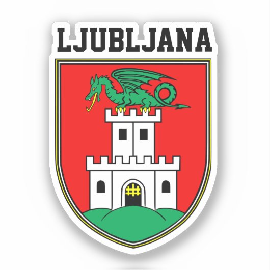 Wapenmantel Ljubljana - SLOVENIË Sticker (Voorkant)