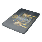 Wapenmantel Metallic Blue Gold Lion Ombre Emblem Badmat (Gekanteld)