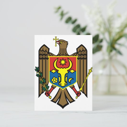 Wapenmantel Moldavië Briefkaart (Staand voorkant)