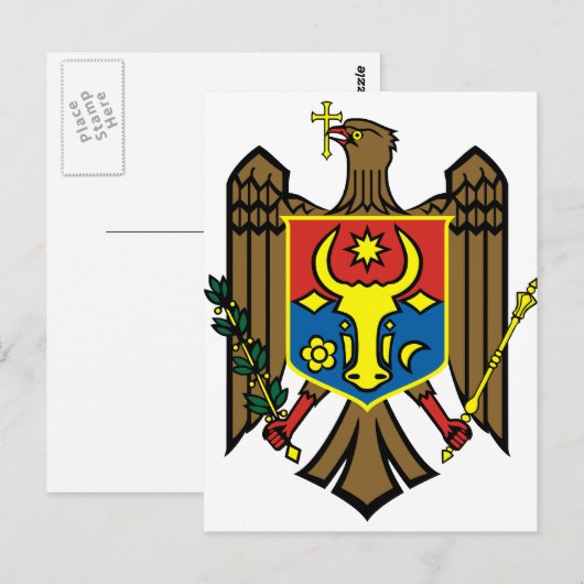 Wapenmantel Moldavië Briefkaart (Voorkant / Achterkant)