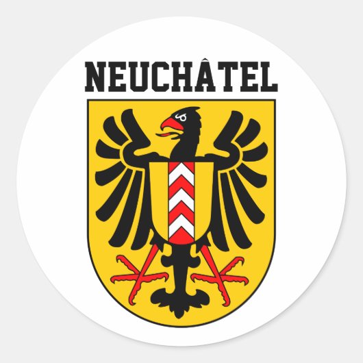 Wapenmantel Neuchâtel, Zwitserland Ronde Sticker (Voorkant)