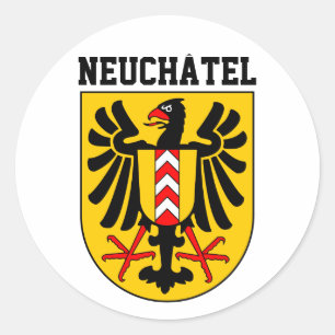 Wapenmantel Neuchâtel, Zwitserland Ronde Sticker