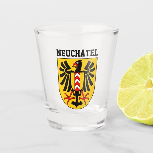 Wapenmantel Neuchâtel, Zwitserland Shot Glas (Voorkant)
