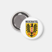 Wapenmantel Neuchâtel, Zwitserse Sleutelhanger Magneet (Voorkant / Achterkant)