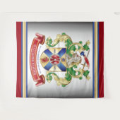 Wapenmantel Silver Knight Shield Dragon Monogram Wandkleed (Voorkant (horizontaal))