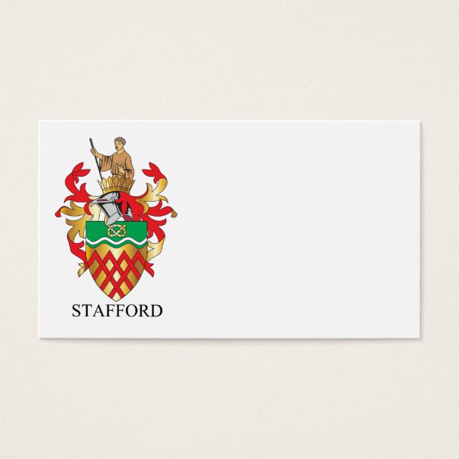 Wapenmantel Stafford Visitekaartjes (Voorkant)
