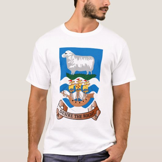 Wapenmantel T-Shirt van de Falklandeilanden (Voorkant)