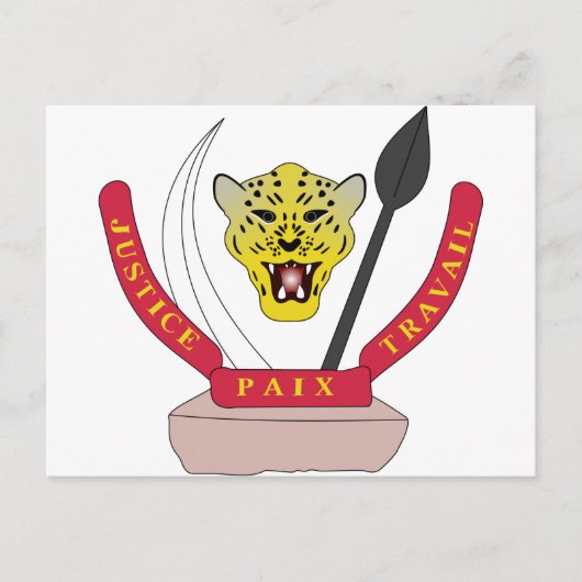 Wapenmantel van de Democratische Republiek Congo Briefkaart (Voorkant)