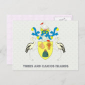 Wapenmantel van de Turks- en caicoseilanden Briefkaart (Voorkant / Achterkant)