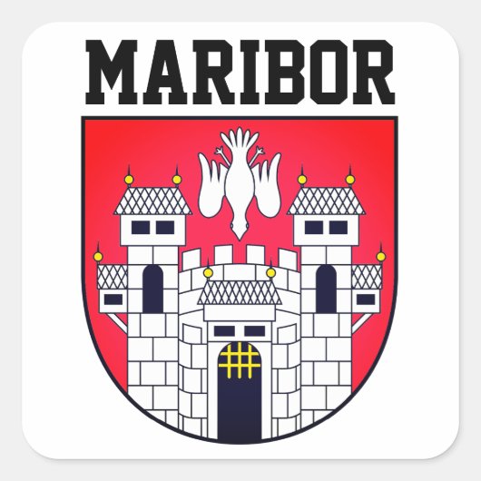 Wapenmantel van Maribor - SLOVENIË Vierkante Sticker (Voorkant)