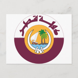 wapenmantel van qatar briefkaart