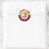 wapenmantel van qatar ronde sticker (Tas)