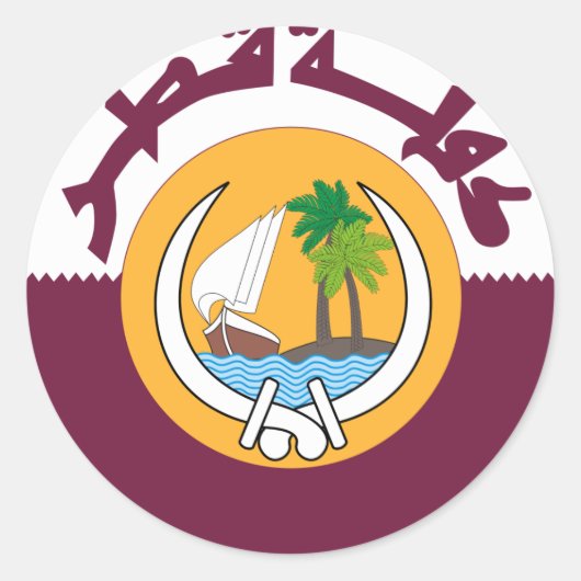 wapenmantel van qatar ronde sticker (Voorkant)