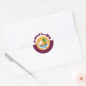 wapenmantel van qatar ronde sticker (Envelop)