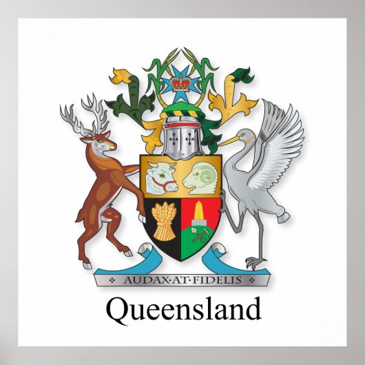 Wapenmantel van Queensland Poster (Voorkant)