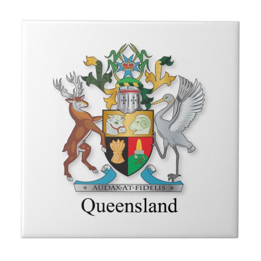Wapenmantel van Queensland Tegeltje (Voorkant)