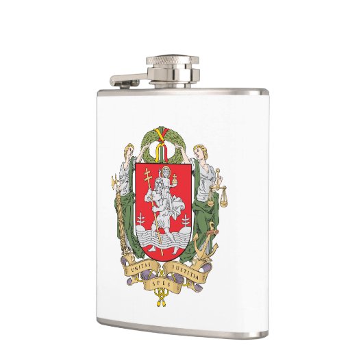 Wapenmantel van Vilnius, Litouwen Hip Flask Heupfles (Links)