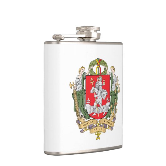 Wapenmantel van Vilnius, Litouwen Hip Flask Heupfles (Rechts)
