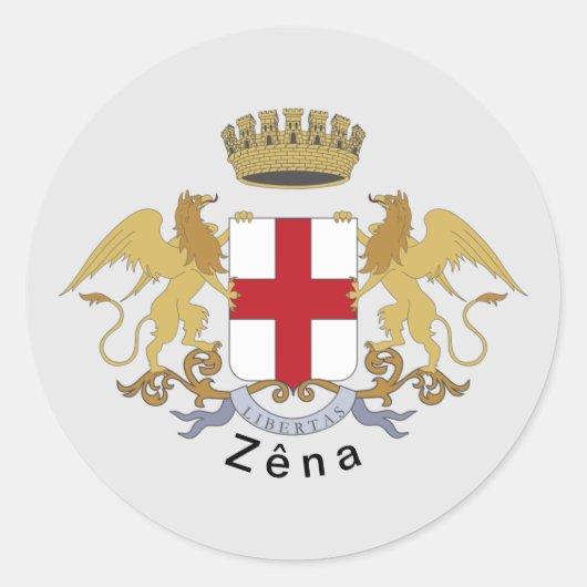 Wapenmantel van Zêna (Genova, Ligurië) Ronde Sticker (Voorkant)