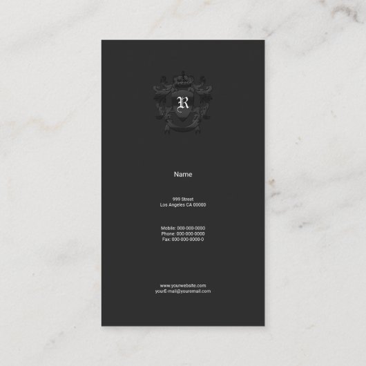 Wapenmantel Visitekaartje (Achterkant)