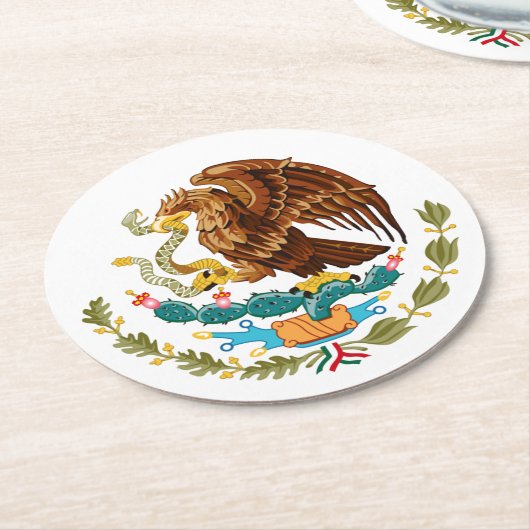 Wapenmerk Mexico drank Ronde Kartonnen Onderzetter (Gebogen)