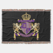 Wapenmonogram Emblem Golden Lion Shield Deken (Voorkant)